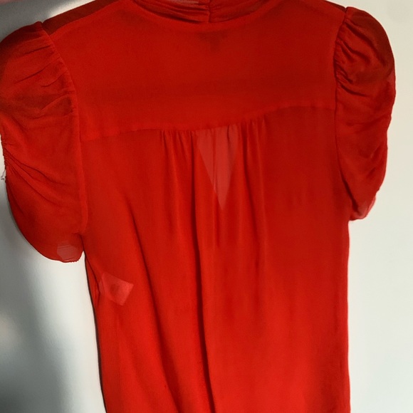 Babaton Orange Silk Ruffle Blouse (Aritzia) - Picture 3 of 3